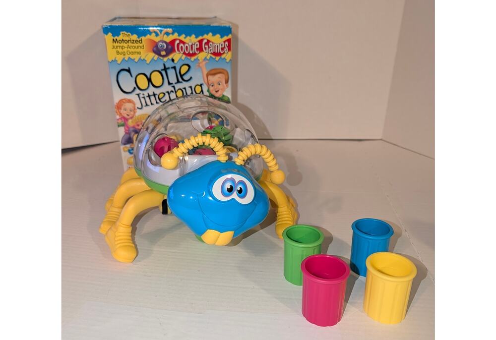 Vintage 1999 Rare MB Electronic Cootie JItterbug Game Complete Ages 4+